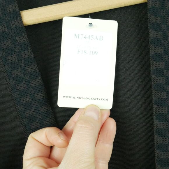 Ming Wang Womens XS Open Cardigan Career Jacket Chocolate Brown Gold Buttons - Picture 4 of 7